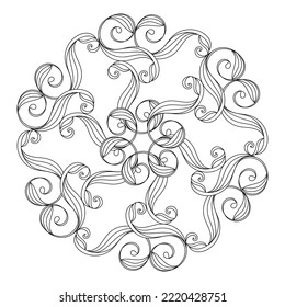 Mandala coloring page. Hand drawn vector illustration