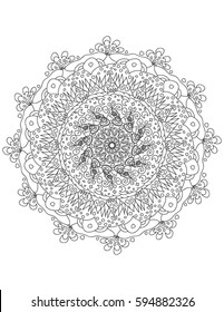 Mandala Coloring Page, Illustration