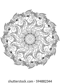 Página para colorear Mandala, Ilustración