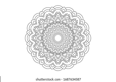 Mandala Coloring Page Illustration for Kids and Adults