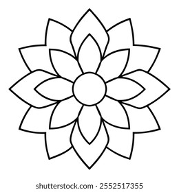 Mandala coloring page. Intricate mandala pattern. Antistress coloring page illustration. Easy Mandalas Coloring Book Coloring Pages Doodles Floral Boho Basic Pattern for beginners, Kids and Seniors