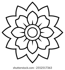 Mandala coloring page. Intricate mandala pattern. Antistress coloring page illustration. Easy Mandalas Coloring Book Coloring Pages Doodles Floral Boho Basic Pattern for beginners, Kids and Seniors