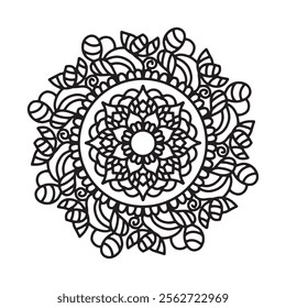 Mandala coloring page. mandala tattoo. mandala design for wall and t-shirt.
