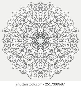 Mandala coloring page vector art, Mandala pattern design