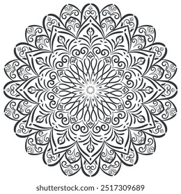 Arte vectorial de página para colorear de mandala, diseño de patrón de mandala