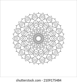 Mandala coloring page vector design