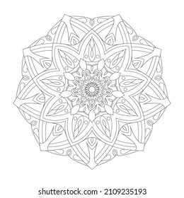 Mandala Coloring Page Vector Design
