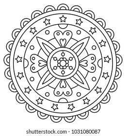 Mandala. Coloring page. Vector illustration.