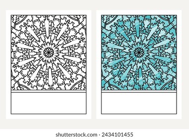 Mandala para colorear con elementos de adorno de Asia Central