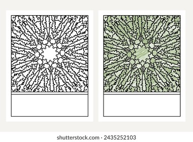 Mandala para colorear con elementos de adorno de Asia Central