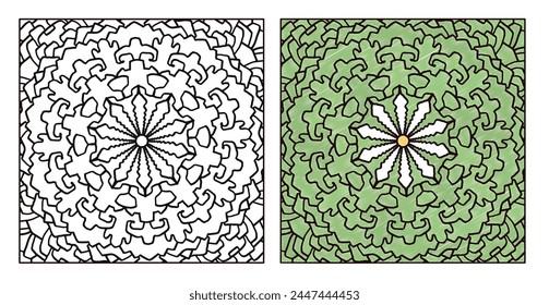 mandala  coloring page vector illustration