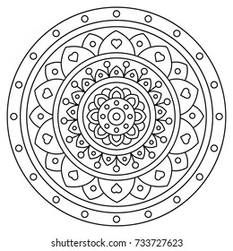 Mandala. Coloring page. Vector illustration.