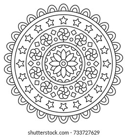 Mandala. Coloring page. Vector illustration.