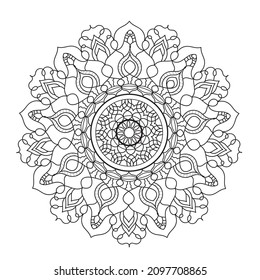 Mandala coloring page. Vector and line art. Hand drawn mandalas. Decorative elements. Vector illustration.
Islam, Arabic, Indian, Turkish, Pakistan, Chinese, ottoman motifs.