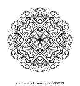 Mandala Coloring Page vector on white background.