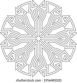 pantalla de color de mandala vectorial imagen de línea transparente