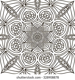 Mandala. Coloring page. Vintage decorative elements. Oriental pattern, vector illustration.  Islam, Arabic, Indian, turkish, pakistan, chinese, ottoman motifs
