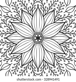 Mandala. Coloring page. Vintage decorative elements. Oriental pattern, vector illustration.  Islam, Arabic, Indian, turkish, pakistan, chinese, ottoman motifs