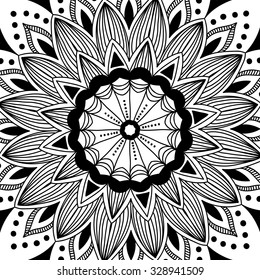 Mandala. Coloring page. Vintage decorative elements. Oriental pattern, vector illustration.  Islam, Arabic, Indian, turkish, pakistan, chinese, ottoman motifs