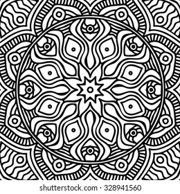 Mandala. Coloring page. Vintage decorative elements. Oriental pattern, vector illustration.  Islam, Arabic, Indian, turkish, pakistan, chinese, ottoman motifs