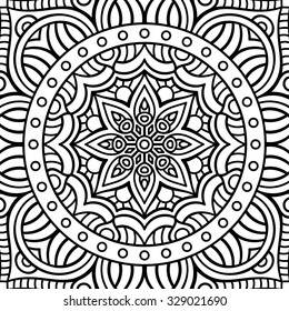 Mandala. Coloring page. Vintage decorative elements. Oriental pattern, vector illustration.  Islam, Arabic, Indian, turkish, pakistan, chinese, ottoman motifs