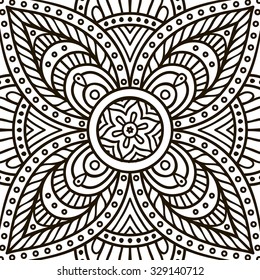 Mandala. Coloring page. Vintage decorative elements. Oriental pattern, vector illustration.  Islam, Arabic, Indian, turkish, pakistan, chinese, ottoman motifs