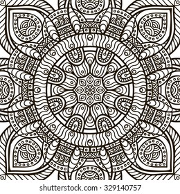 Mandala. Coloring page. Vintage decorative elements. Oriental pattern, vector illustration.  Islam, Arabic, Indian, turkish, pakistan, chinese, ottoman motifs