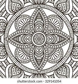 Mandala. Coloring page. Vintage decorative elements. Oriental pattern, vector illustration.  Islam, Arabic, Indian, turkish, pakistan, chinese, ottoman motifs