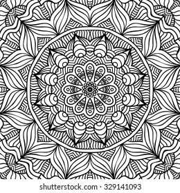 Mandala. Coloring page. Vintage decorative elements. Oriental pattern, vector illustration.  Islam, Arabic, Indian, turkish, pakistan, chinese, ottoman motifs