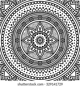 Mandala. Coloring page. Vintage decorative elements. Oriental pattern, vector illustration.  Islam, Arabic, Indian, turkish, pakistan, chinese, ottoman motifs