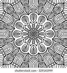 Mandala. Coloring page. Vintage decorative elements. Oriental pattern, vector illustration.  Islam, Arabic, Indian, turkish, pakistan, chinese, ottoman motifs