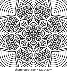 Mandala. Coloring page. Vintage decorative elements. Oriental pattern, vector illustration.  Islam, Arabic, Indian, turkish, pakistan, chinese, ottoman motifs
