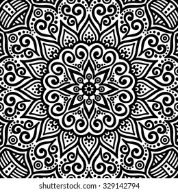 Mandala. Coloring page. Vintage decorative elements. Oriental pattern, vector illustration.  Islam, Arabic, Indian, turkish, pakistan, chinese, ottoman motifs
