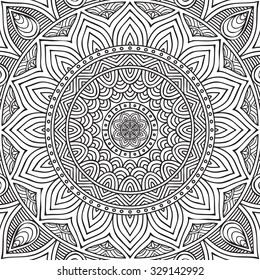 Mandala. Coloring page. Vintage decorative elements. Oriental pattern, vector illustration.  Islam, Arabic, Indian, turkish, pakistan, chinese, ottoman motifs