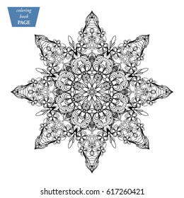 Mandala Coloring page. Vintage decorative elements in Oriental pattern, vector illustration.
