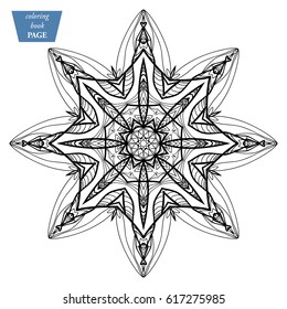 Mandala. Coloring page. Vintage decorative elements. Oriental pattern, vector illustration.