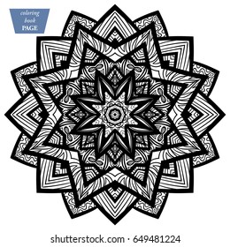 Mandala. Coloring page. Vintage decorative elements. Oriental pattern, vector illustration. Islam, Arabic Indian turkish pakistan chinese ottoman motifs