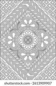 Mandala Coloring Pages For Adult Work Activity Vector