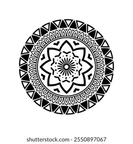 Mandala Coloring Pages for Adults and Kids - Simple Mandalas Artwork Vector, Mandala Black, White, green Circle Outline,  mandala art for tattoo design, vector mandala design

