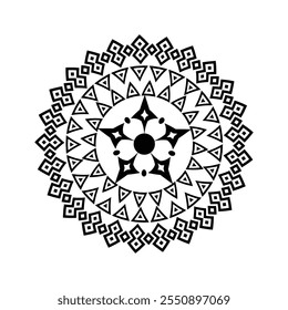 Mandala colorir páginas para adultos e crianças - Mandalas simples vetor arte, Mandala preto, branco, verde círculo contorno, mandala arte para design de tatuagem, vetor mandala design
