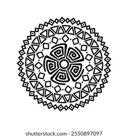 Mandala colorir páginas para adultos e crianças - Mandalas simples vetor arte, Mandala preto, branco, verde círculo contorno, mandala arte para design de tatuagem, vetor mandala design
