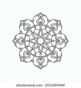 Mandala Coloring Pages for Adults and Kids - Simple Mandala art Vector illustration