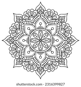 mandala coloring pages for adults - large print mandalas coloring pages - simple and easy mandala coloring page - mandalas adult coloring pages for beginners