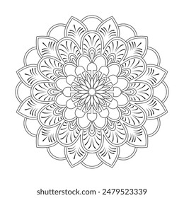 Mandala Coloring Pages for Adults round floral design