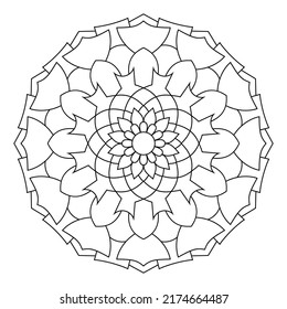 Mandala Coloring Pages art, wallpaper design, tile pattern, shirt, greeting card, lace pattern and tattoo. decoration for interior design. Vector ethnic oriental circle ornament