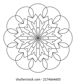 Mandala Coloring Pages art, wallpaper design, tile pattern, shirt, greeting card, lace pattern and tattoo. decoration for interior design. Vector ethnic oriental circle ornament