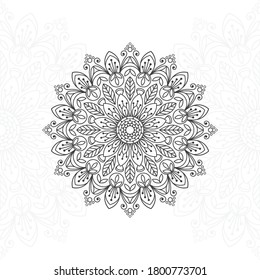 mandala coloring pages, black & white Outline mandala for coloring book. decorative round ornament. Flower Mandala background. Islamic pattern, yoga logo, background for meditation poster