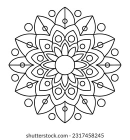 mandala coloring pages - black and white mandalas - hand drawing pattern outline - easy adult coloring pages 