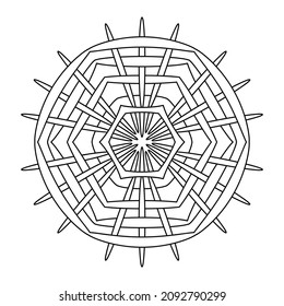 Páginas de coloreo de Mandala. Interlineado, adorno decorativo Patrón vector
