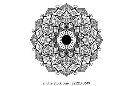 Mandala Coloring pages for Kids, Adults, Seniors and Beginners, Anxiety, Relaxion, Round Ornament Pattern